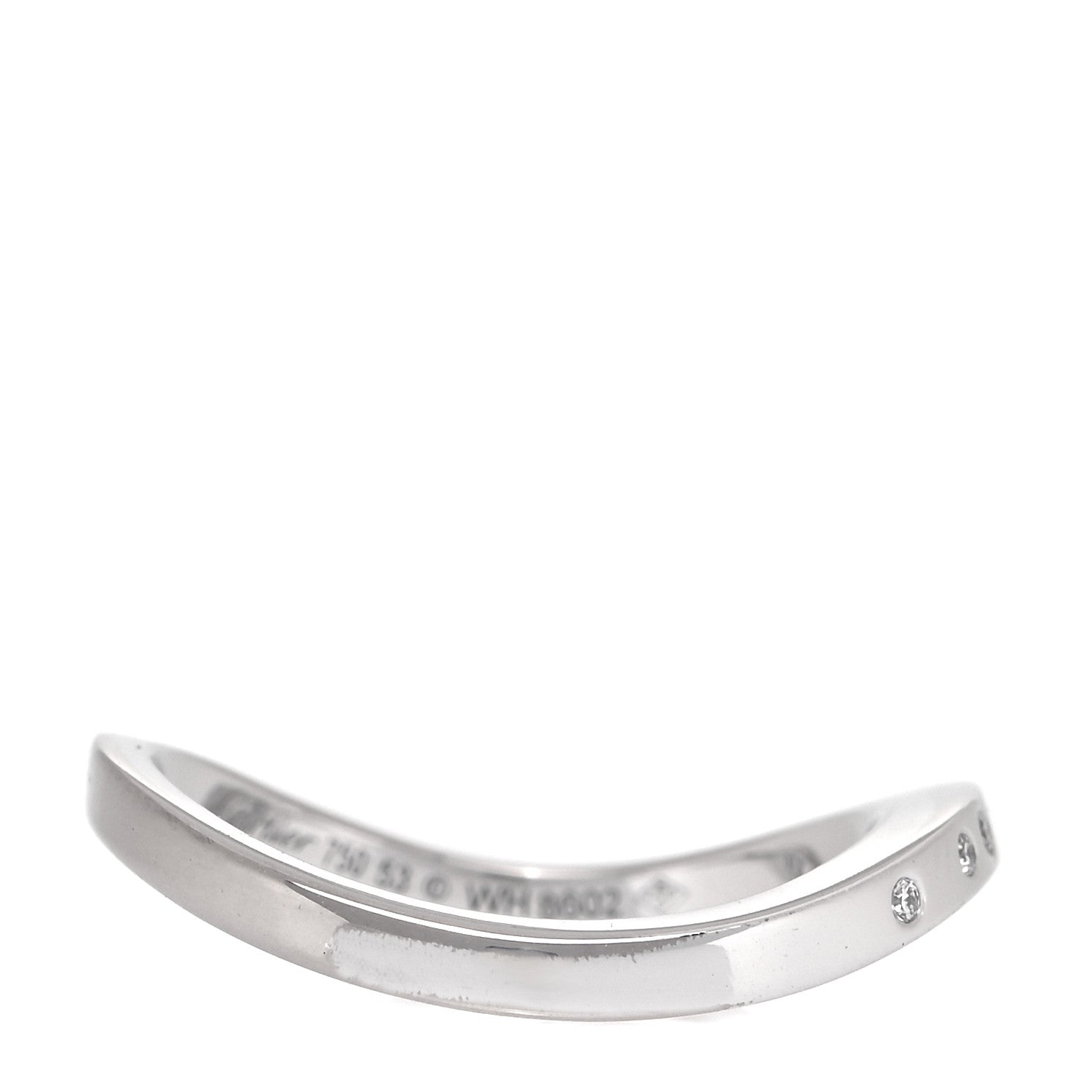 Cartier 18K White Gold Diamond Ballerine Curved Wedding Band Ring 53 6.25 3 of 4