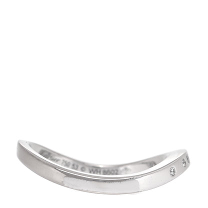 Cartier 18K White Gold Diamond Ballerine Curved Wedding Band Ring 53 6.25 3 of 4