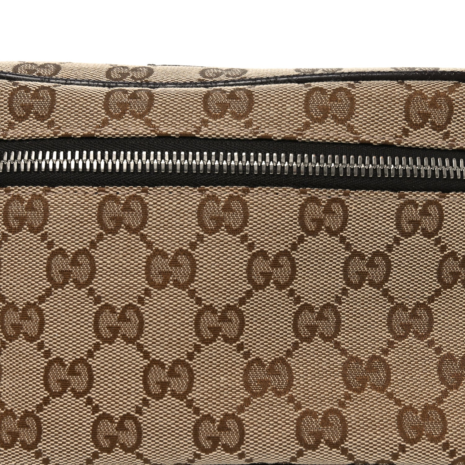 Gucci Monogram Dollar Calfskin Waist Pouch Beige Ebony Testa di Moro Marrone Scuro 8 of 10