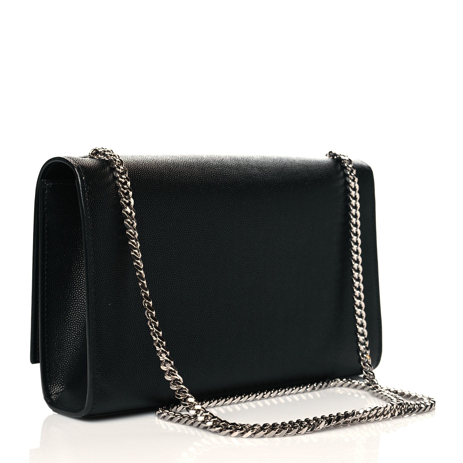 Saint Laurent Grain De Poudre Medium Classic Monogram Kate Satchel Black 3 of 10