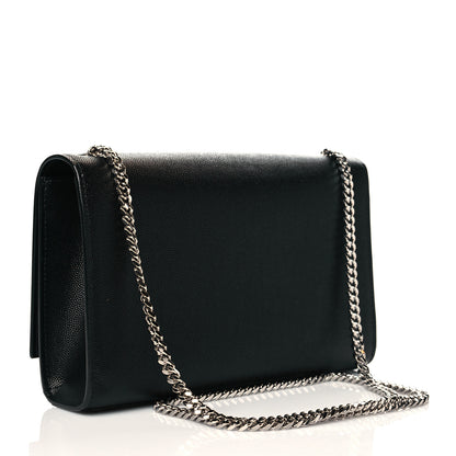 Saint Laurent Grain De Poudre Medium Classic Monogram Kate Satchel Black 3 of 10