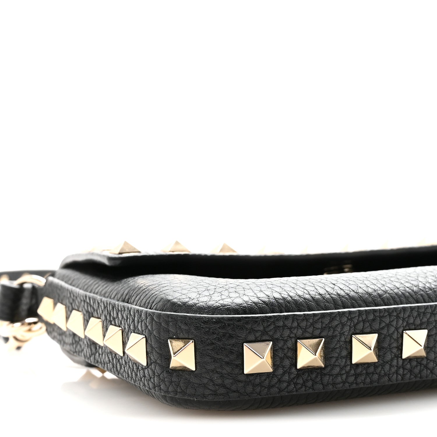 Valentino Garavani Grainy Calfskin Rockstud Crossbody Pouch Black 8 of 10