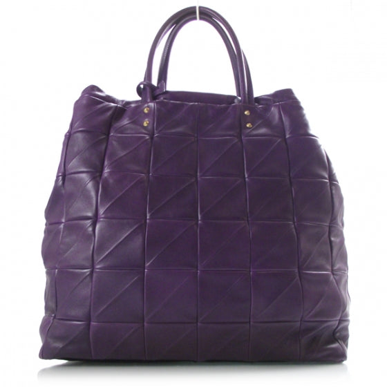 Saint Laurent Leather Sac New Rive Gauche Tote Purple 19076 – FASHIONPHILE