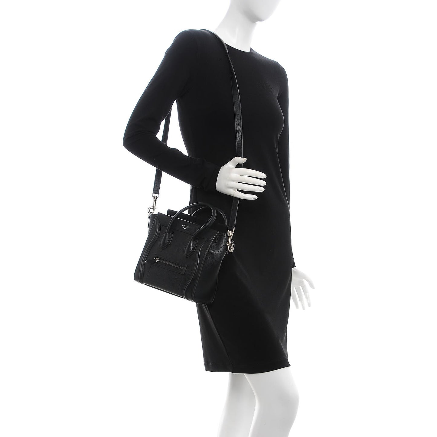 Drummed Calfskin Nano Luggage Black