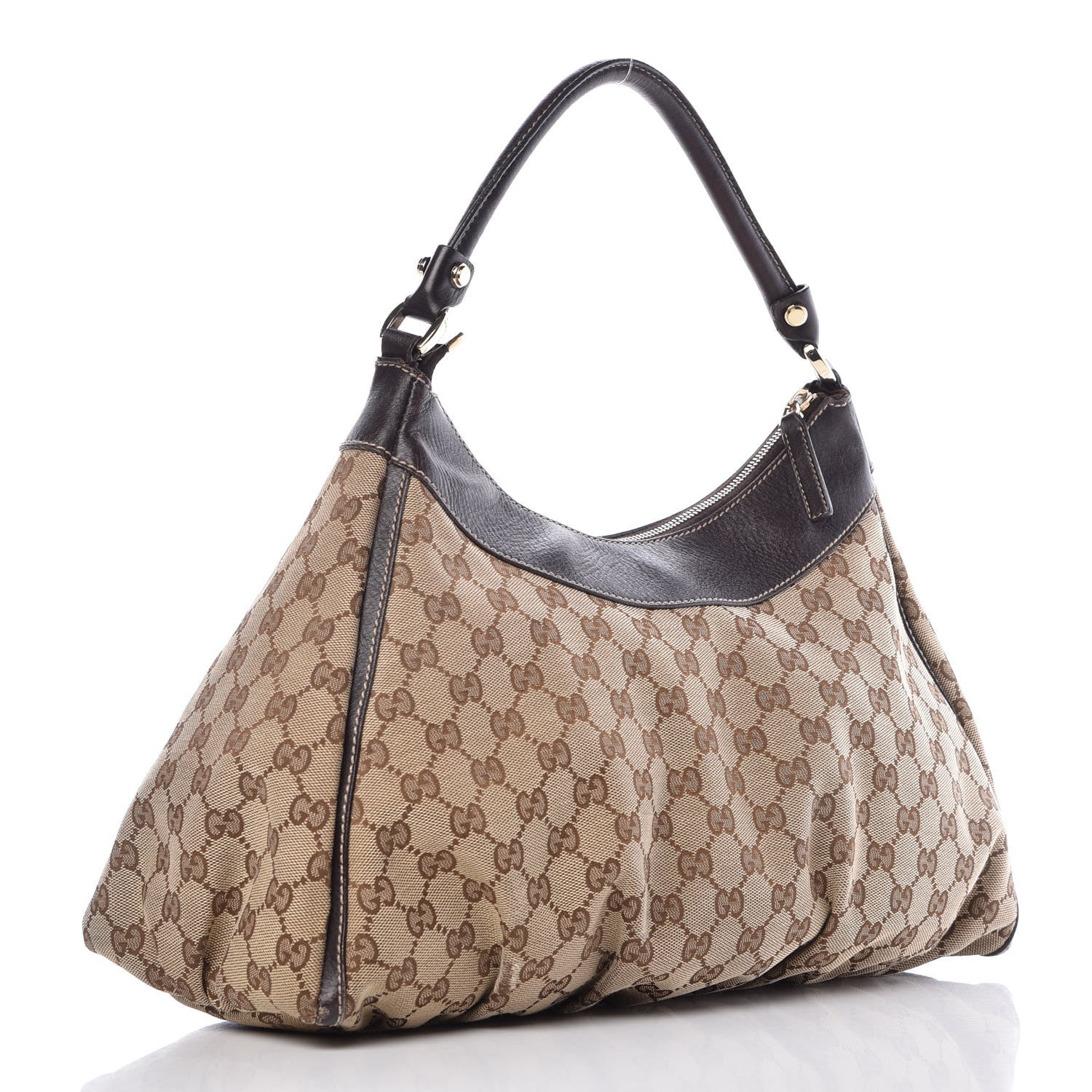 Gucci Monogram Large D Gold Hobo Dark Brown 3 of 23
