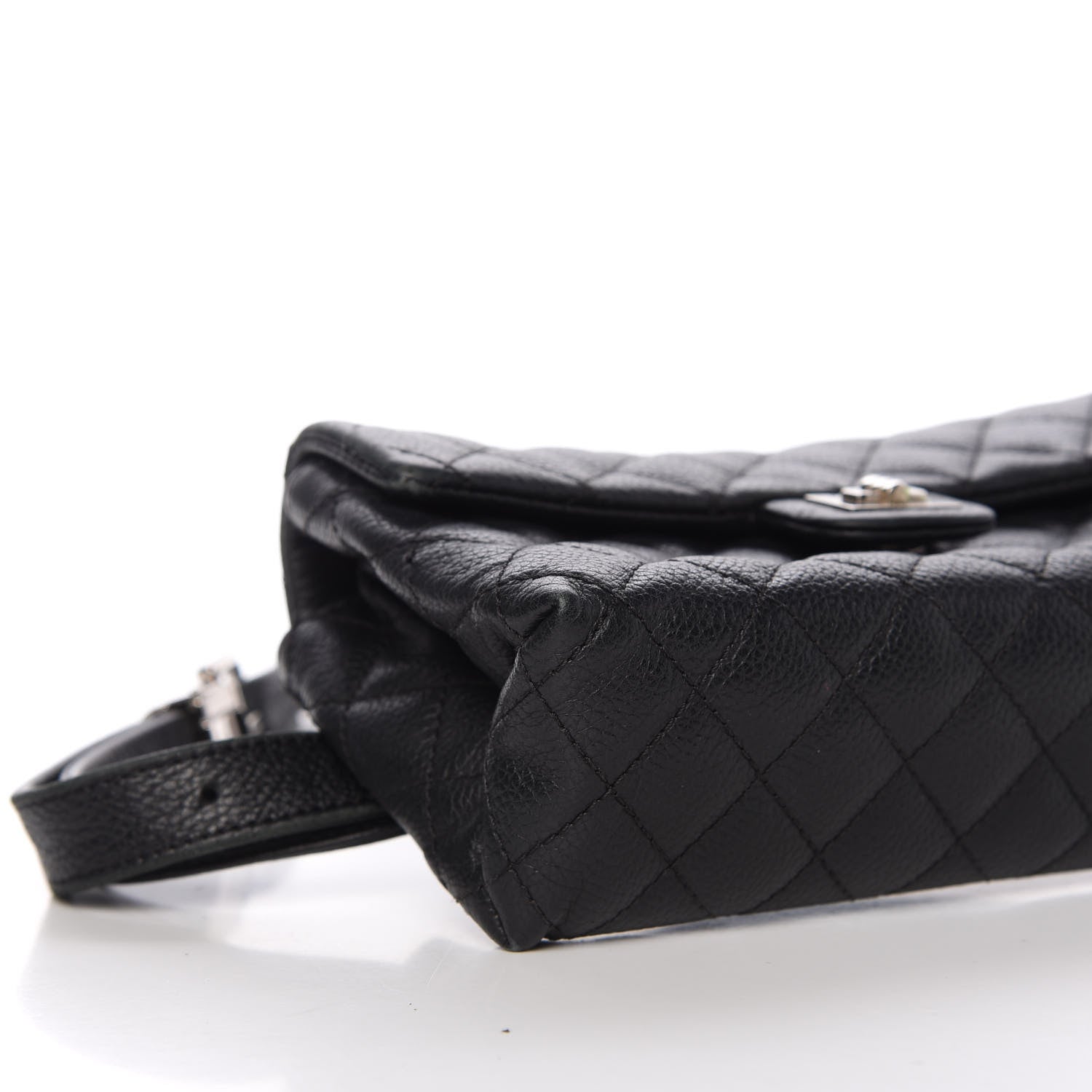 Chanel Grained Calfskin Quilted 2.55 Reissue Flap Belt Bag Clutch Black 9 of 12