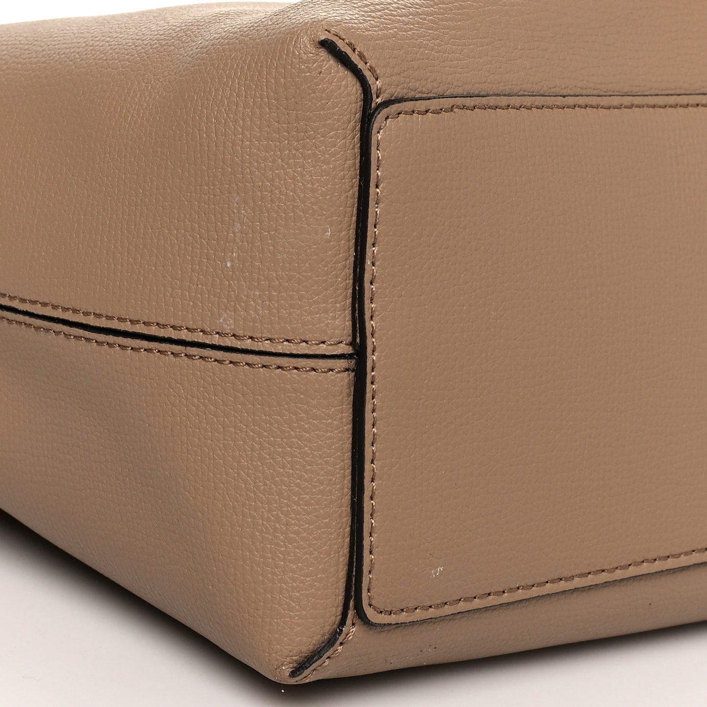 Grainy Calfskin Haymarket Check Medium Reversible Tote Camel