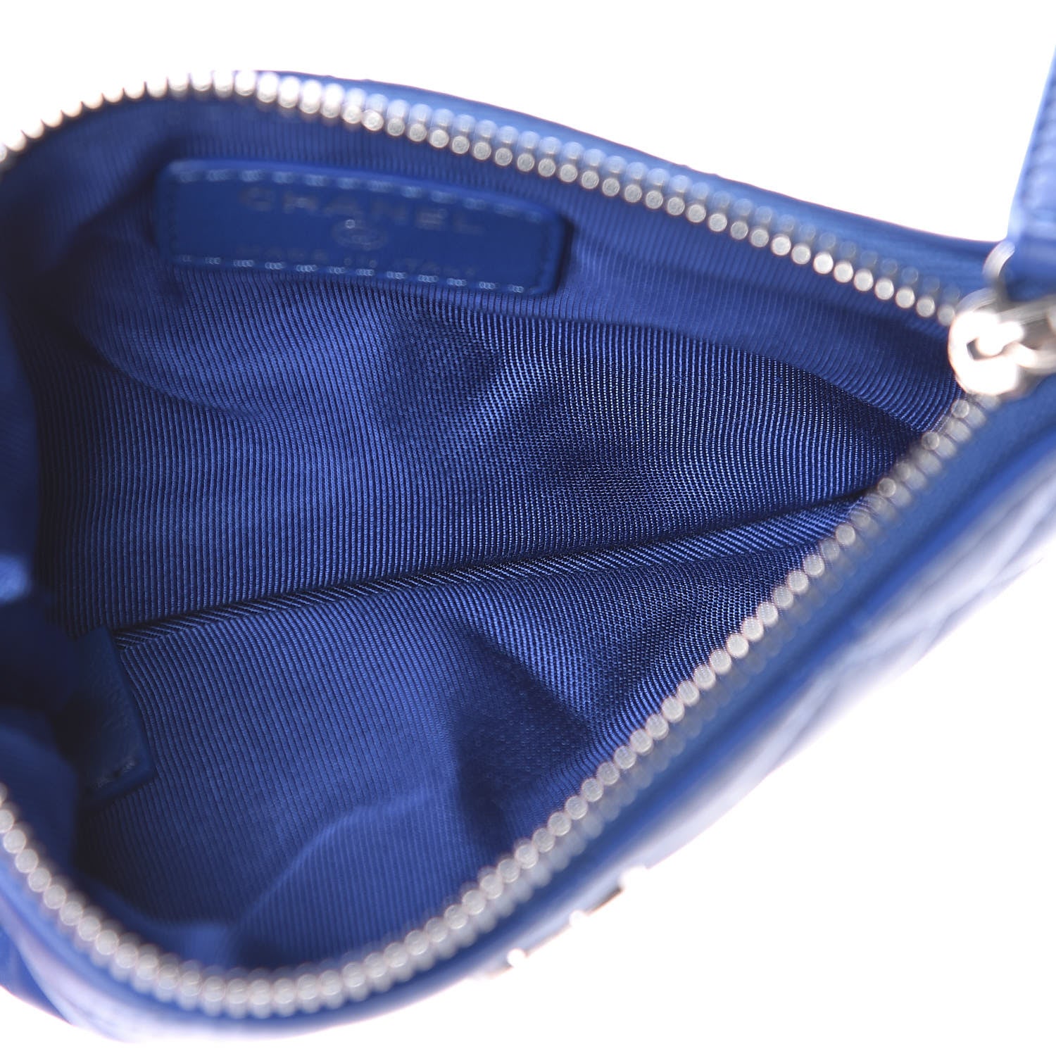 Chanel Lambskin Quilted Small Cosmetic Case Blue 5 of 7