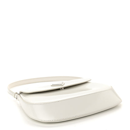 Prada Spazzolato Cleo Flap Shoulder Bag White 4 of 10