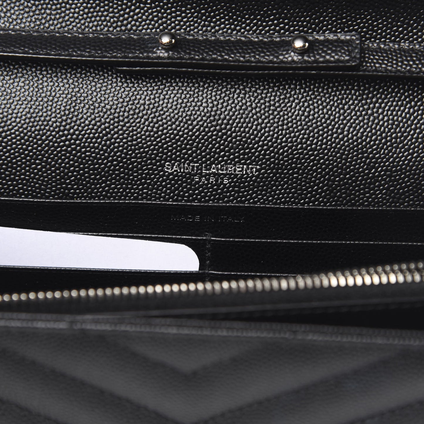 Grain De Poudre Matelasse Chevron Monogram Chain Wallet Black