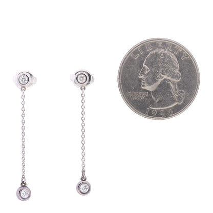 Tiffany Sterling Silver Diamond .24ct Elsa Peretti Diamonds by the Yard Drop Earrings 2 of 7