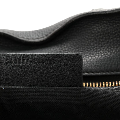 Alexander McQueen Pebbled Calfskin Small Skull Padlock Zip Around Tote Black 7 of 15