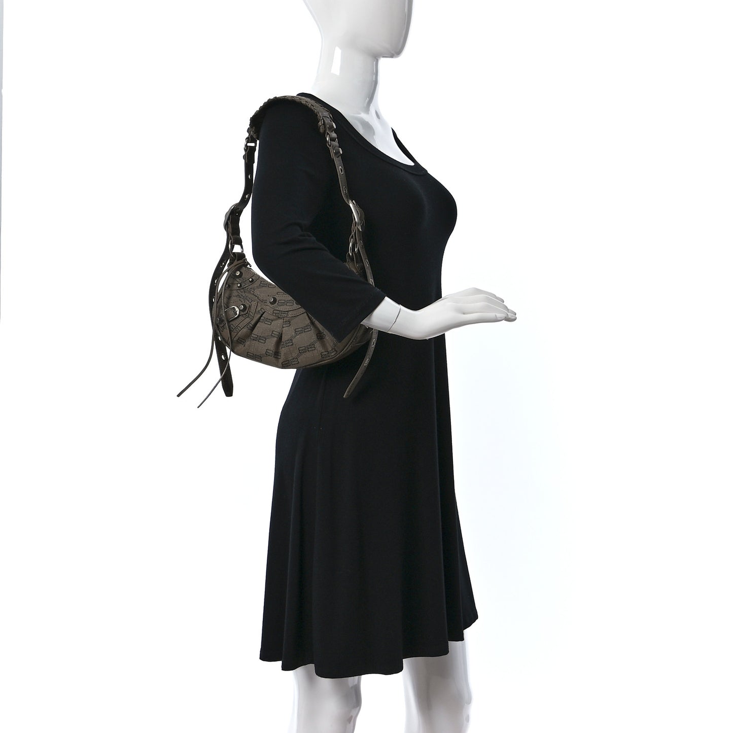 Coated Canvas BB Monogram Le Cagole Shoulder Bag XS Beige Brown