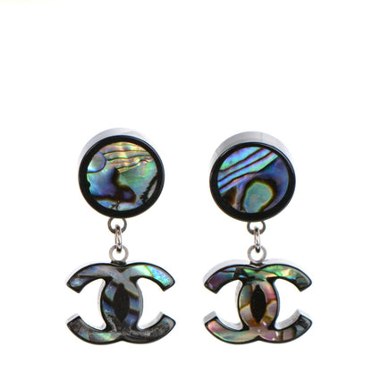 Chanel Abalone Resin CC Dangle Earrings 1 of 5