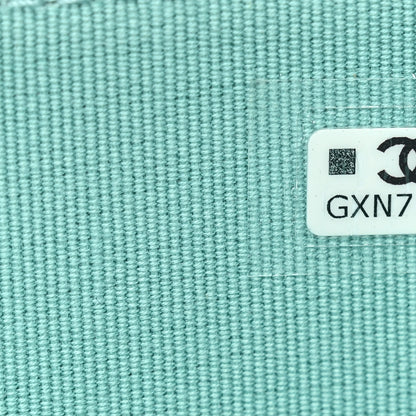 Chanel Lambskin Quilted CC Zip Around Card Holder Turquoise 7 of 8