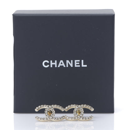 Chanel Baguette Crystal High Society CC Earrings Gold 5 of 5