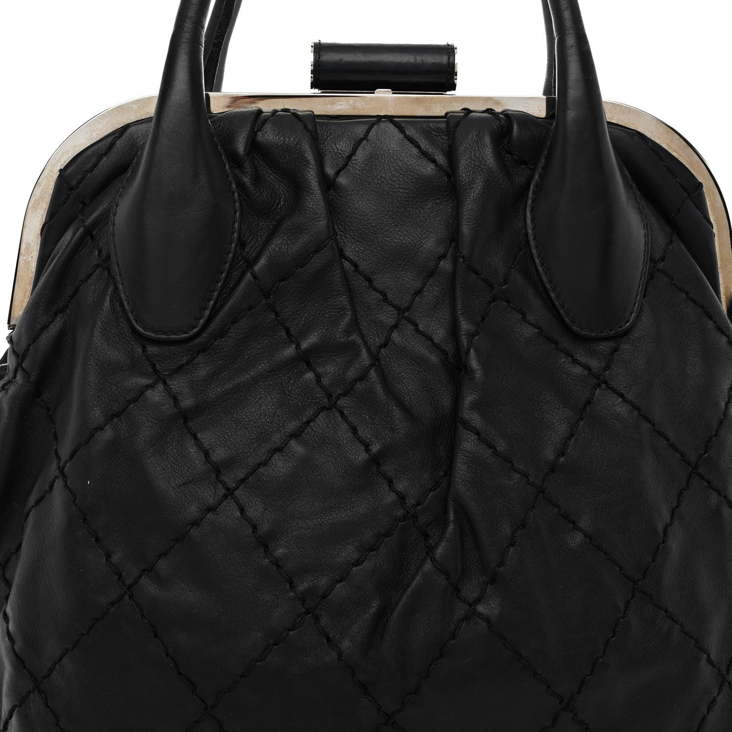Chanel Calfskin Stitched Expandable Frame Bag Black 8 of 11