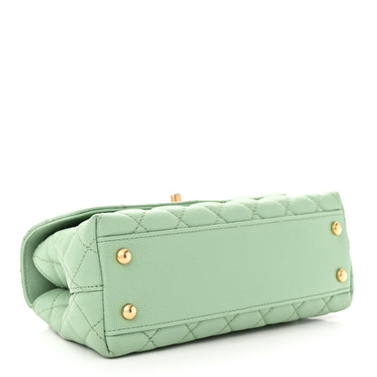 Chanel Caviar Quilted Mini Coco Chain Handle Flap Light Green 4 of 10