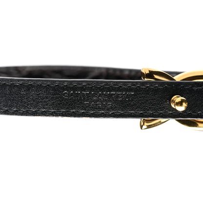 Saint Laurent Leather Cocco Babilas Bracelet Black Gold 4 of 4
