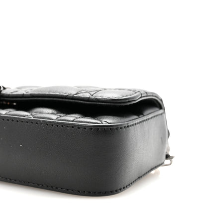 Christian Dior Lambskin Cannage Dior Talk Phone Pouch Black 9 of 10