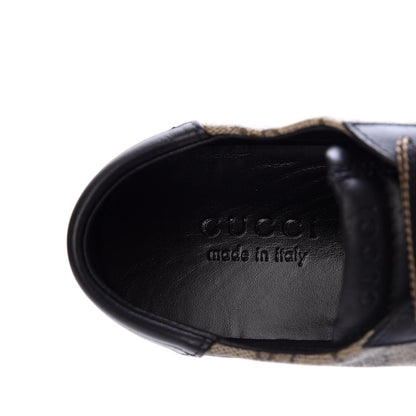 Gucci GG Supreme Monogram Mens Low Top Sneakers 9.5 Black Beige Ebony 7 of 10