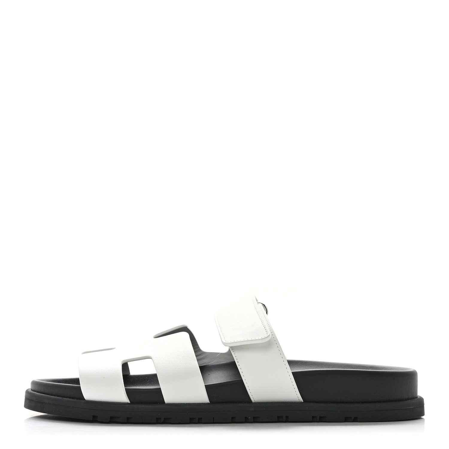 Hermes Calfskin Womens Chypre Sandals 37.5 White 1 of 9
