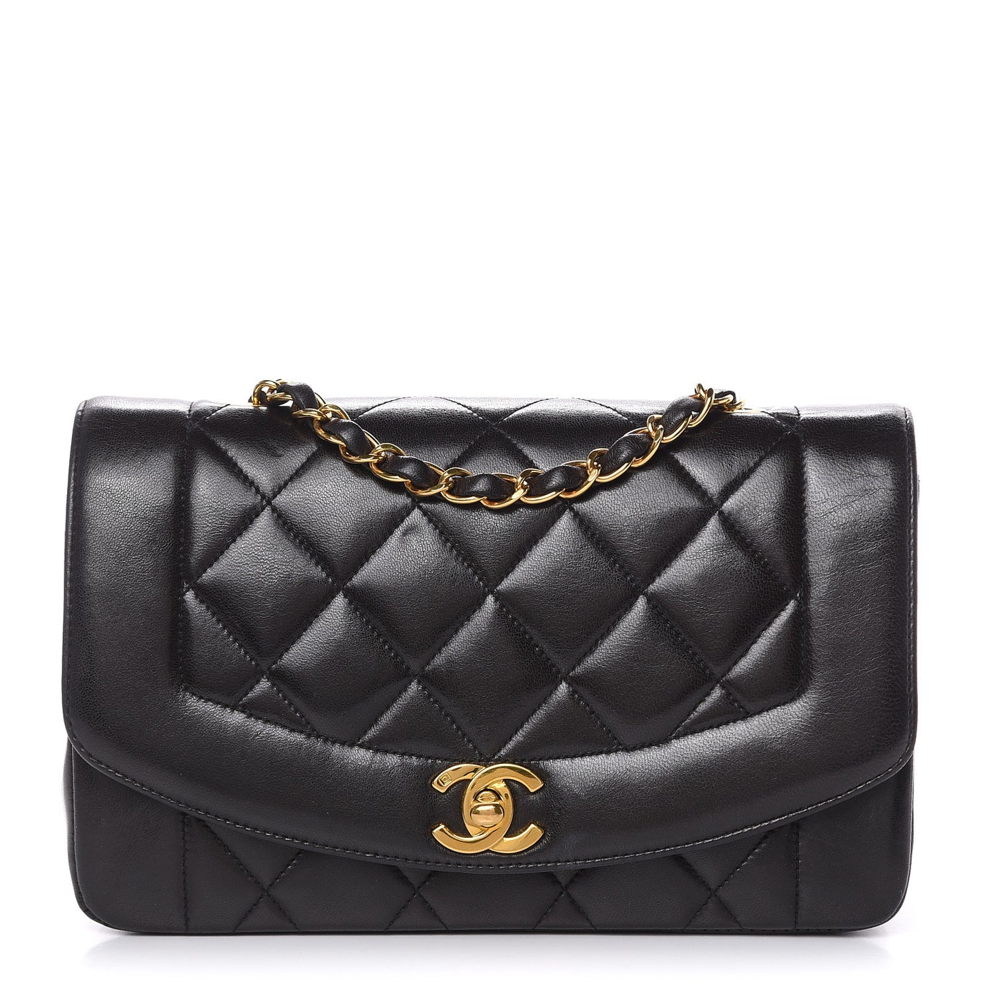 Lambskin Quilted Small Single Flap Black