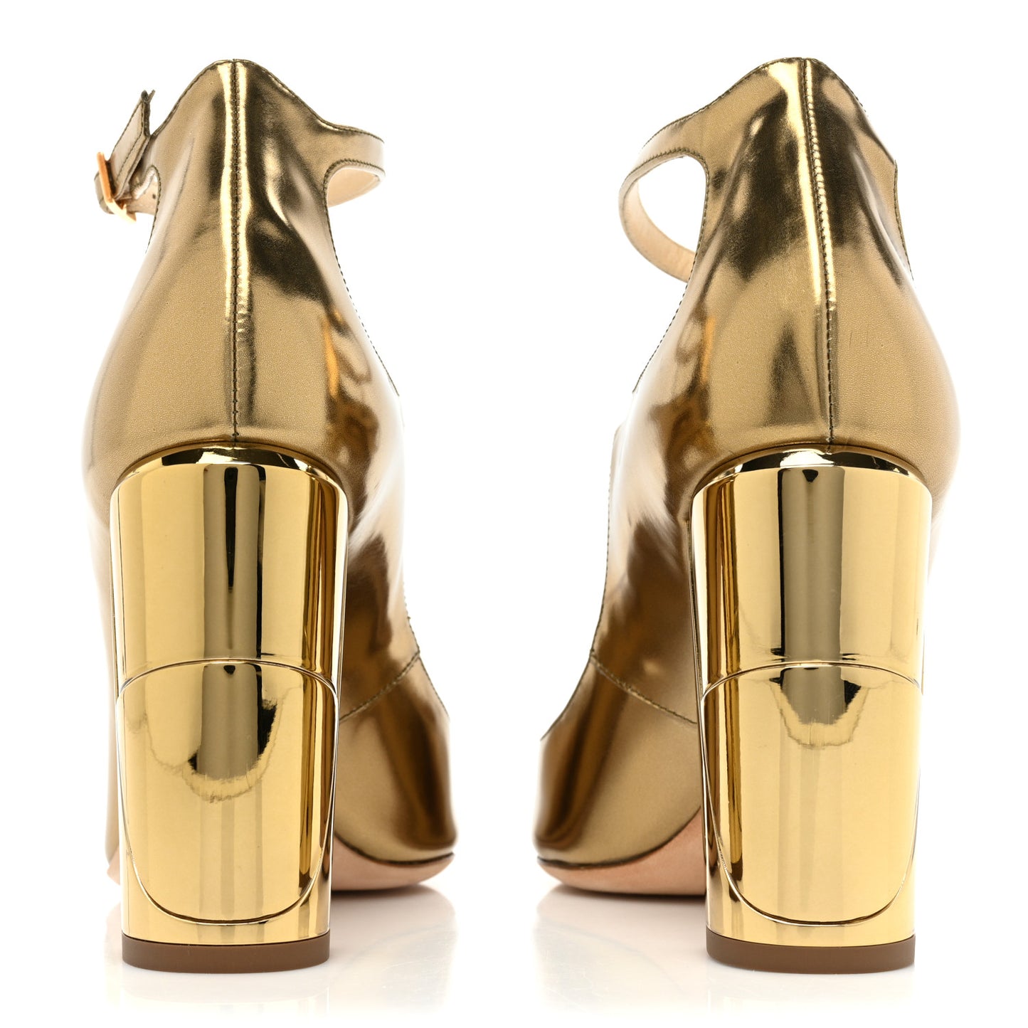 Mirror Calfskin Marlowe Pumps 36.5 Light Honey