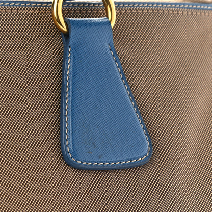 Prada Jacquard Logo Tote Azzurro 10 of 13