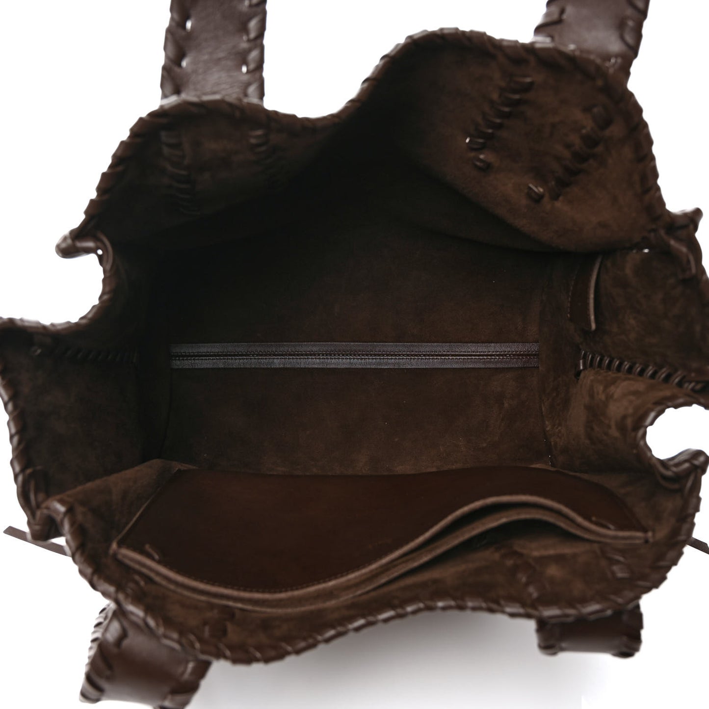 Calfskin Large Mony Tote Bold Brown
