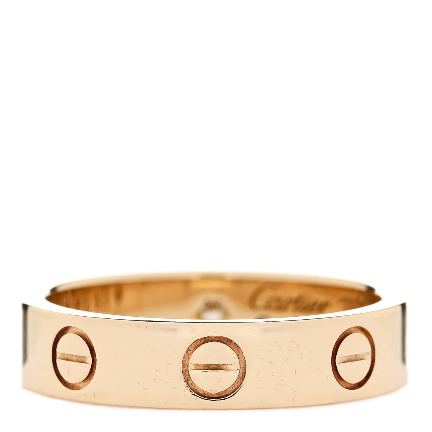 18K Yellow Gold Diamond 4mm LOVE Wedding Band Ring 48 4.5