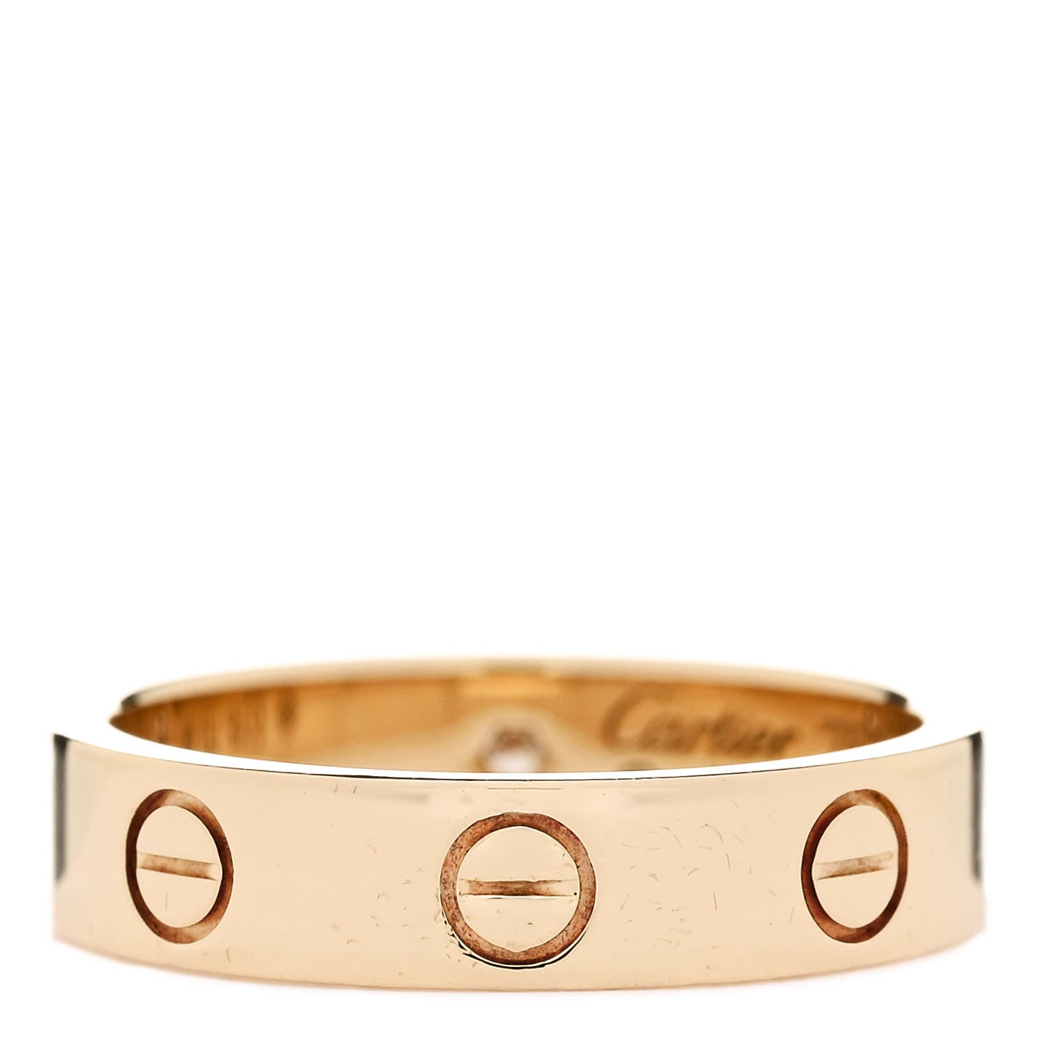 Cartier 18K Yellow Gold Diamond 4mm LOVE Wedding Band Ring 48 4.5 3 of 4