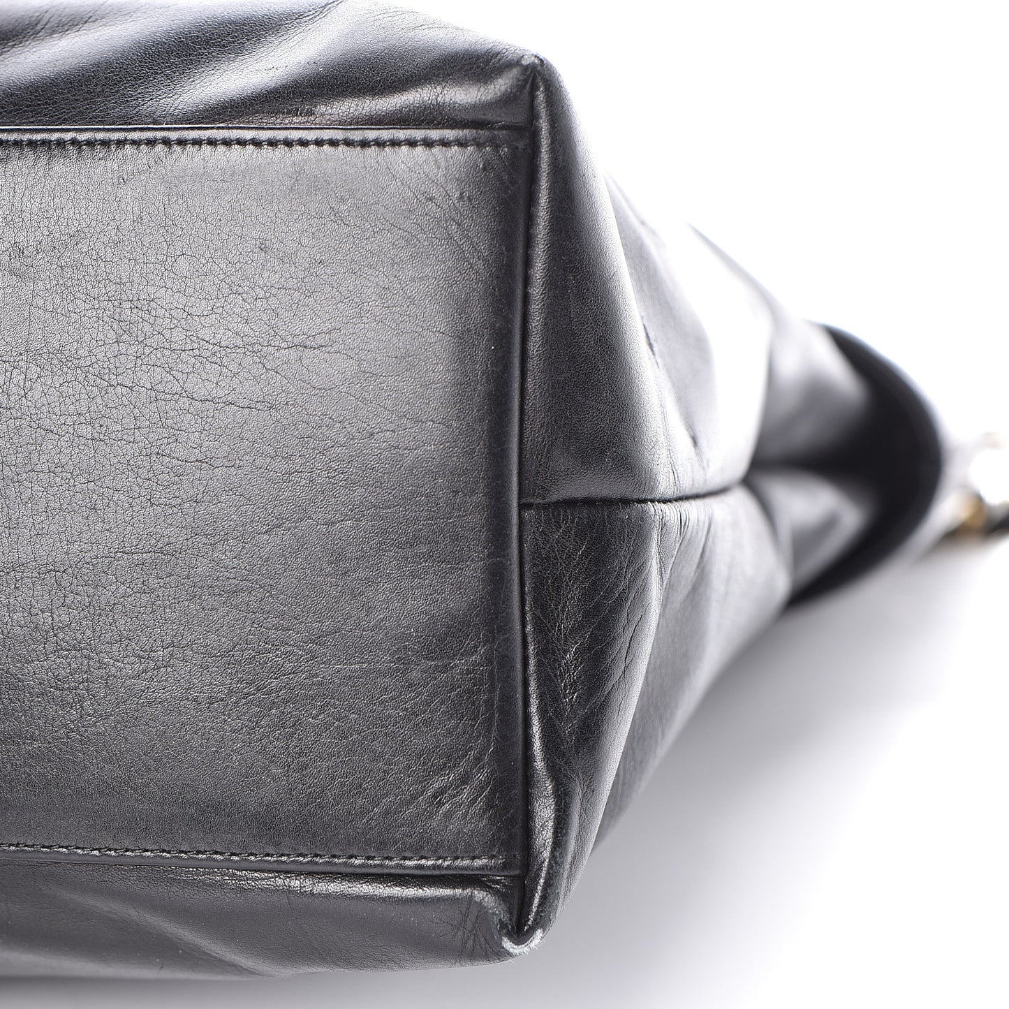 Calfskin Quilted Large Shoulder Bag Black