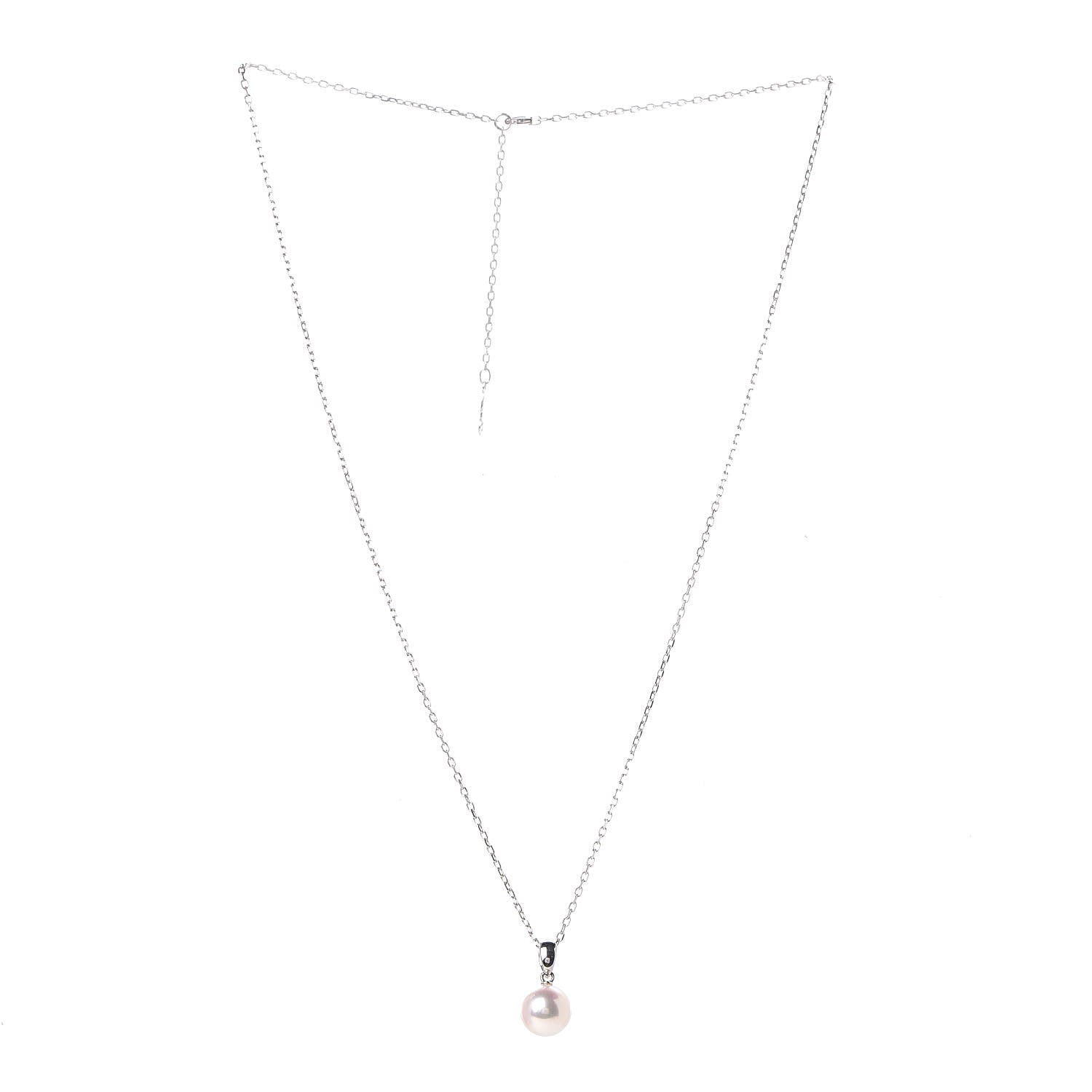 Mikimoto 18K White Gold Akoya Pearl 8mm Pendant Necklace 3 of 7