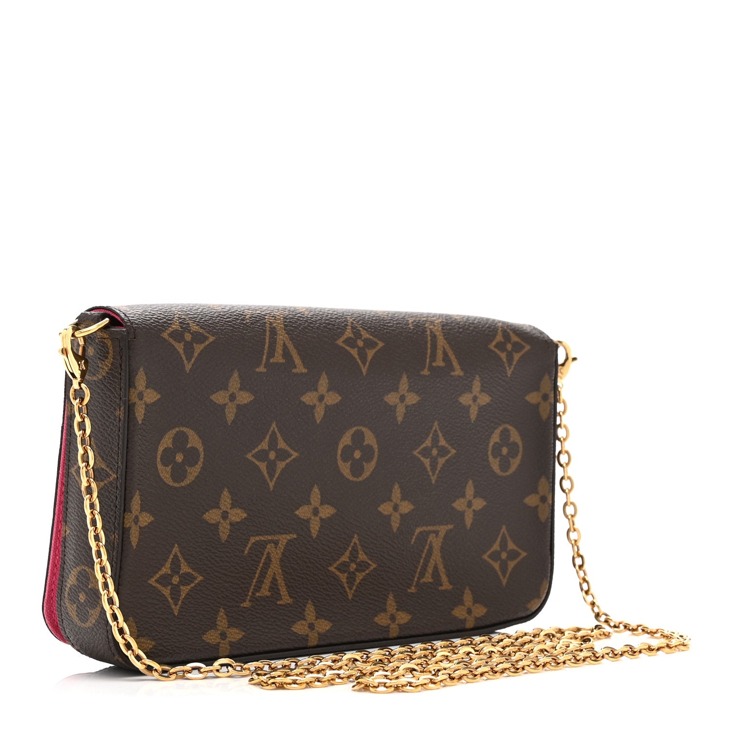 Louis Vuitton Monogram 2021 Christmas Animation Hollywood Pochette Felicie Chain Wallet Fuchsia 4 of 10