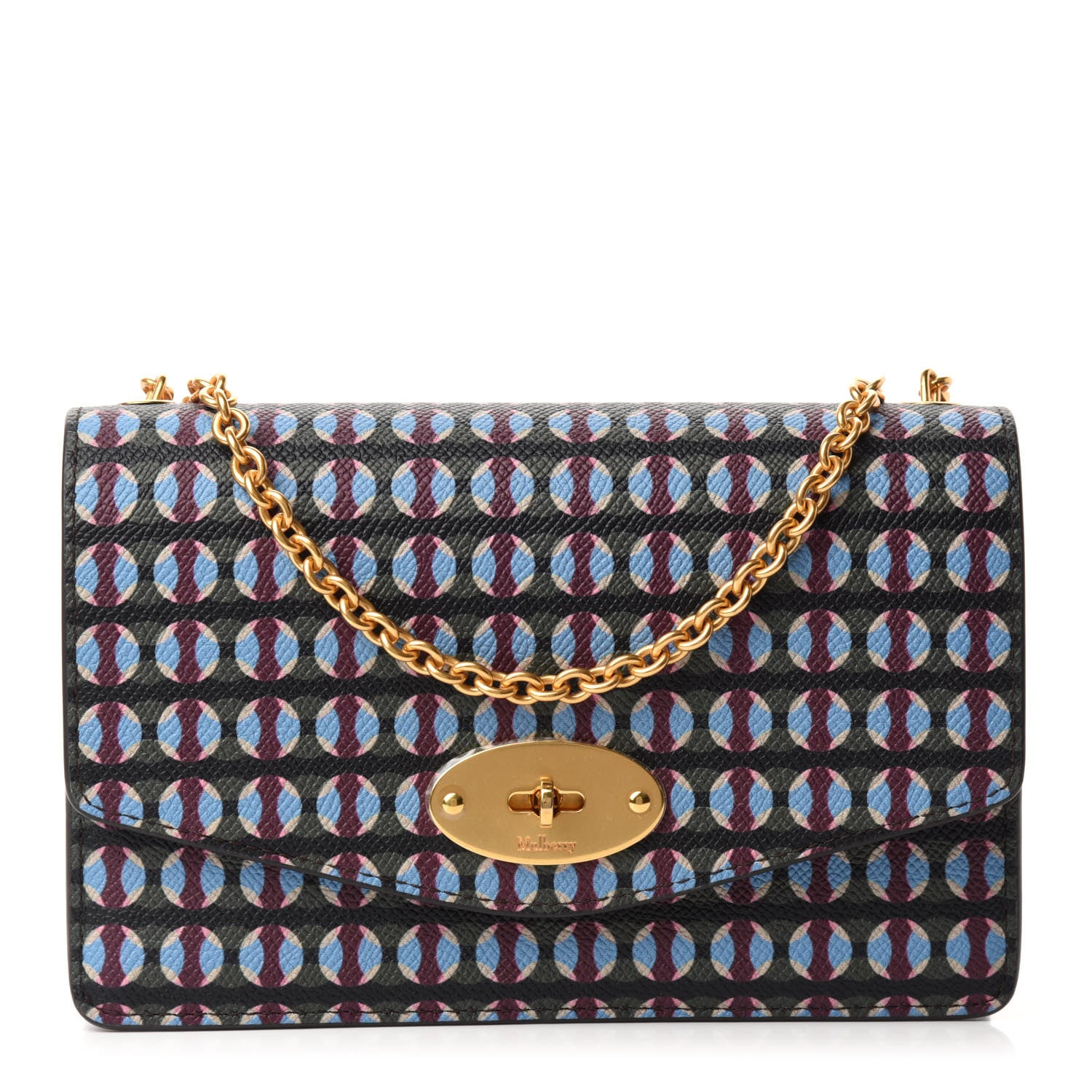Mulberry Saffiano Multi Dots Small Darley Satchel Dark Moss 1 of 9