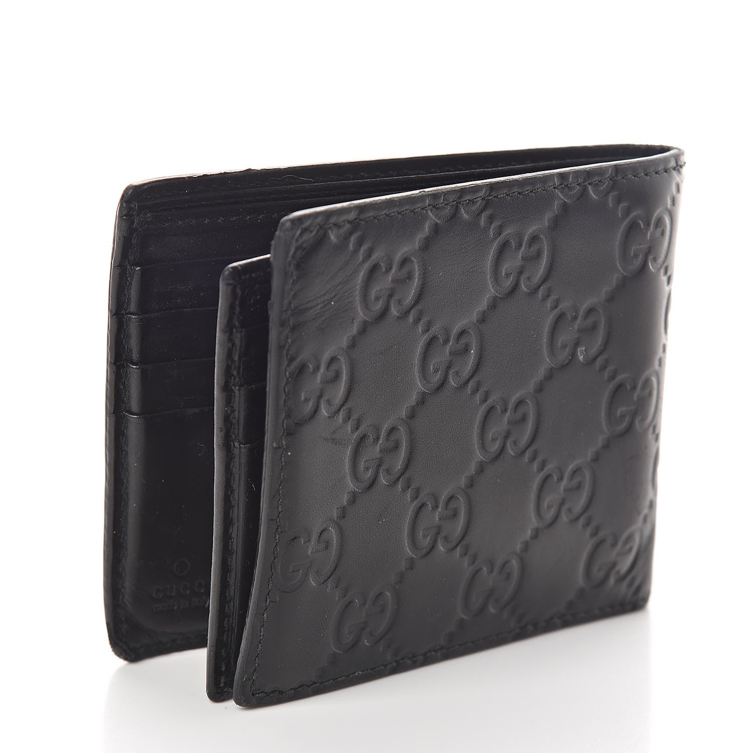 Gucci Guccissima Bi-Fold Wallet Black 3 of 6