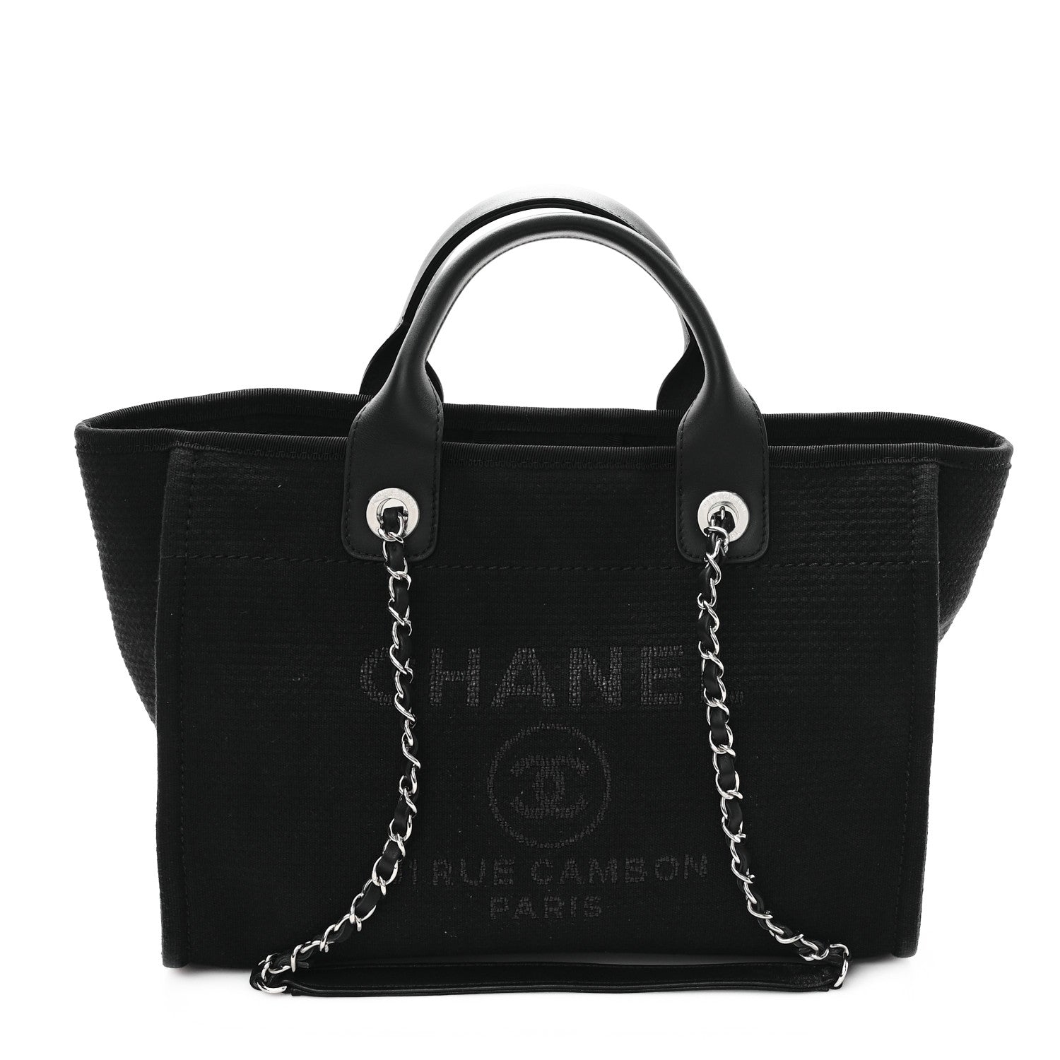 Chanel Mixed Fibers Small Deauville Tote Black 1 of 12