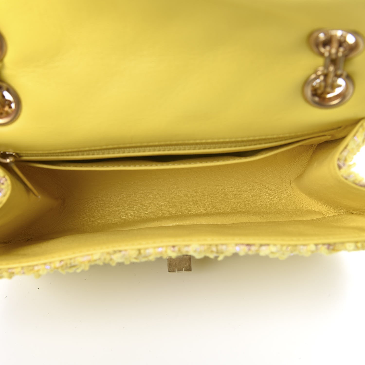 Chanel Tweed Quilted 2.55 Reissue Mini Flap Yellow 5 of 10
