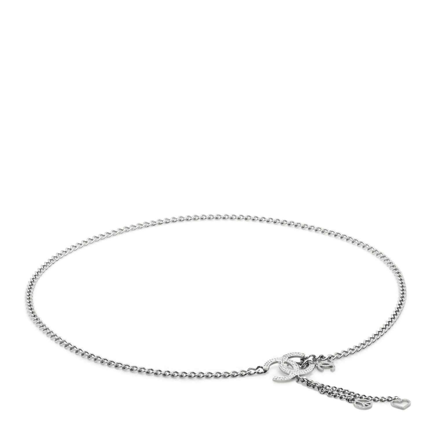 Chanel Crystal CC Chain Belt 90 Silver 1 of 5
