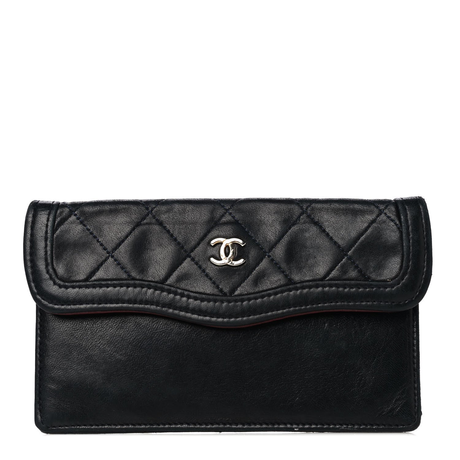 Chanel Lambskin Quilted Flap Pouch Black 1 of 8