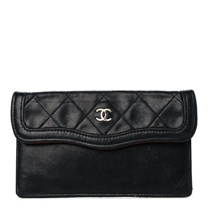 Chanel Lambskin Quilted Flap Pouch Black 1 of 8