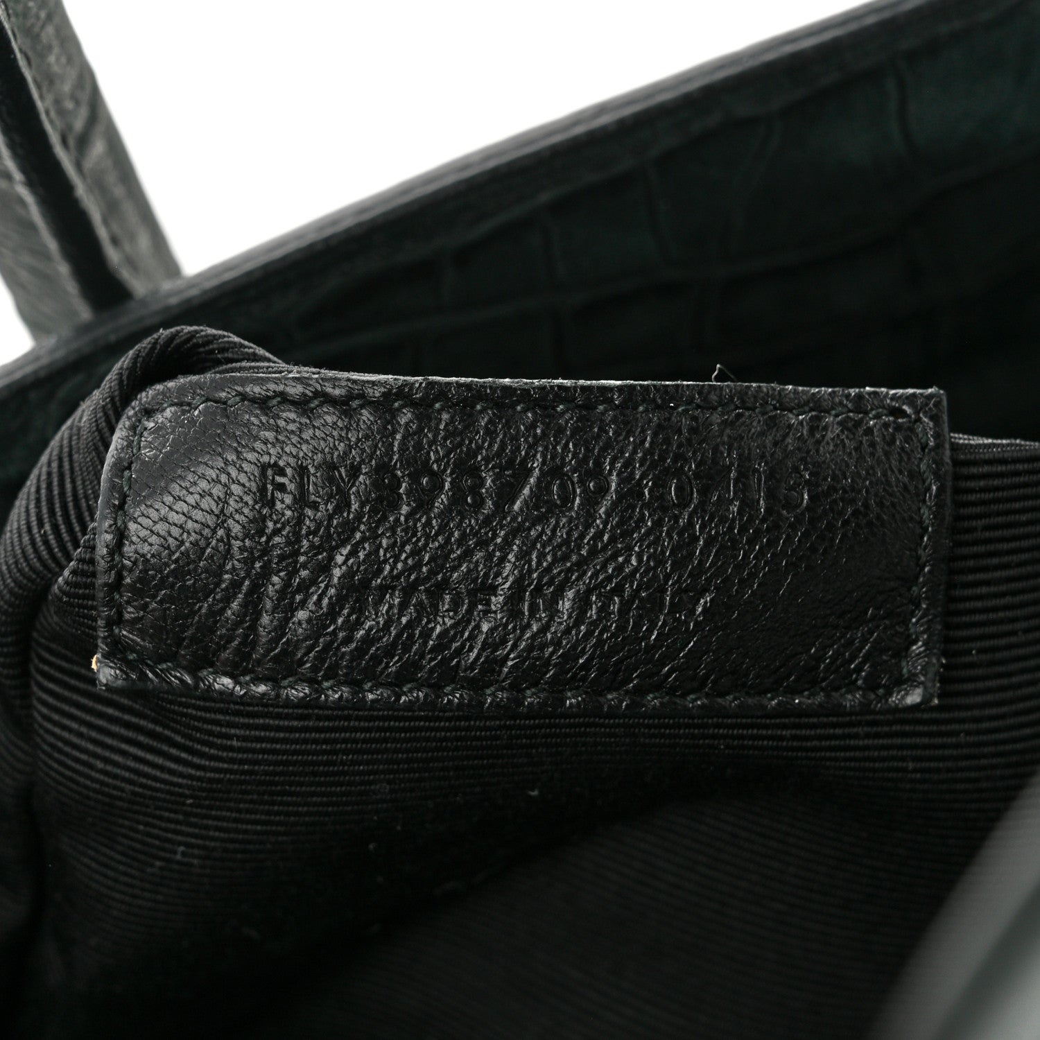 Saint Laurent Calfskin Crocodile Embossed Small Sac de Jour Dusty Black 7 of 10