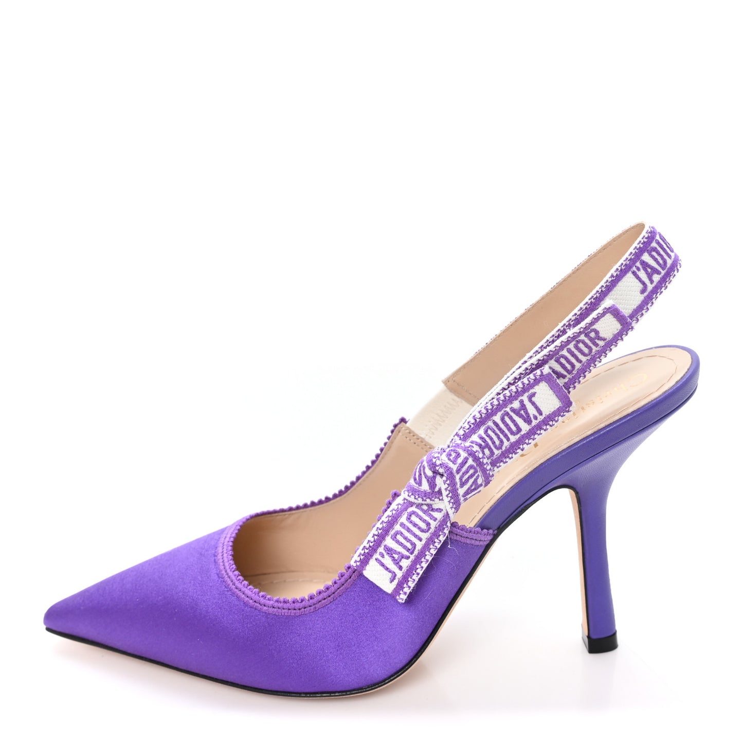 Satin Ribbon J Adior Slingback 100mm Pumps 38 Purple