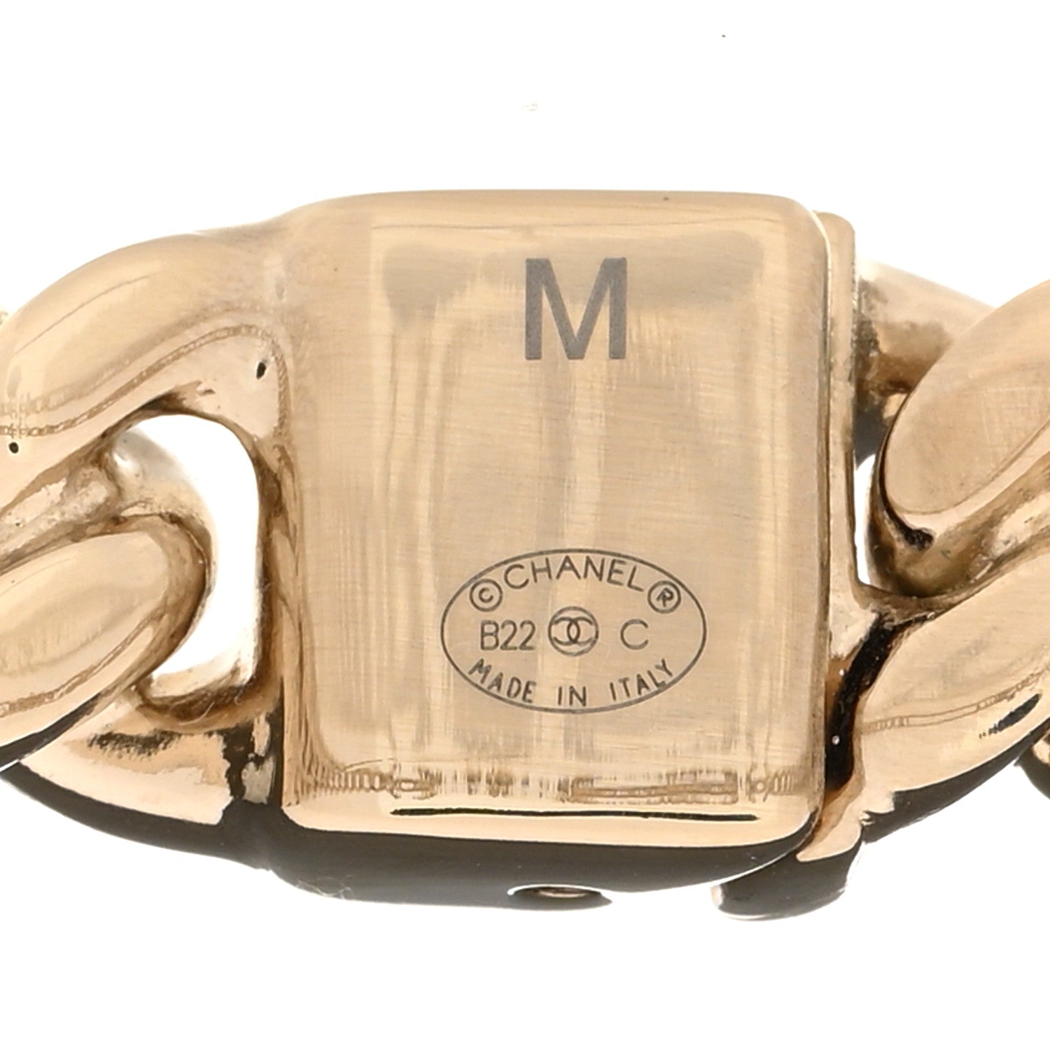 Chanel Metal CC Chain Link Choker Necklace M Gold 3 of 3