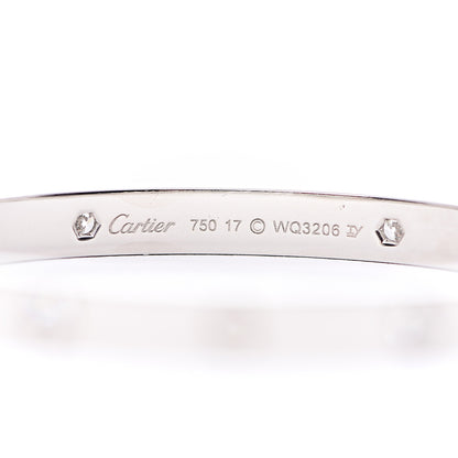 Cartier 18K White Gold 4 Diamond LOVE Bracelet 17 3 of 4