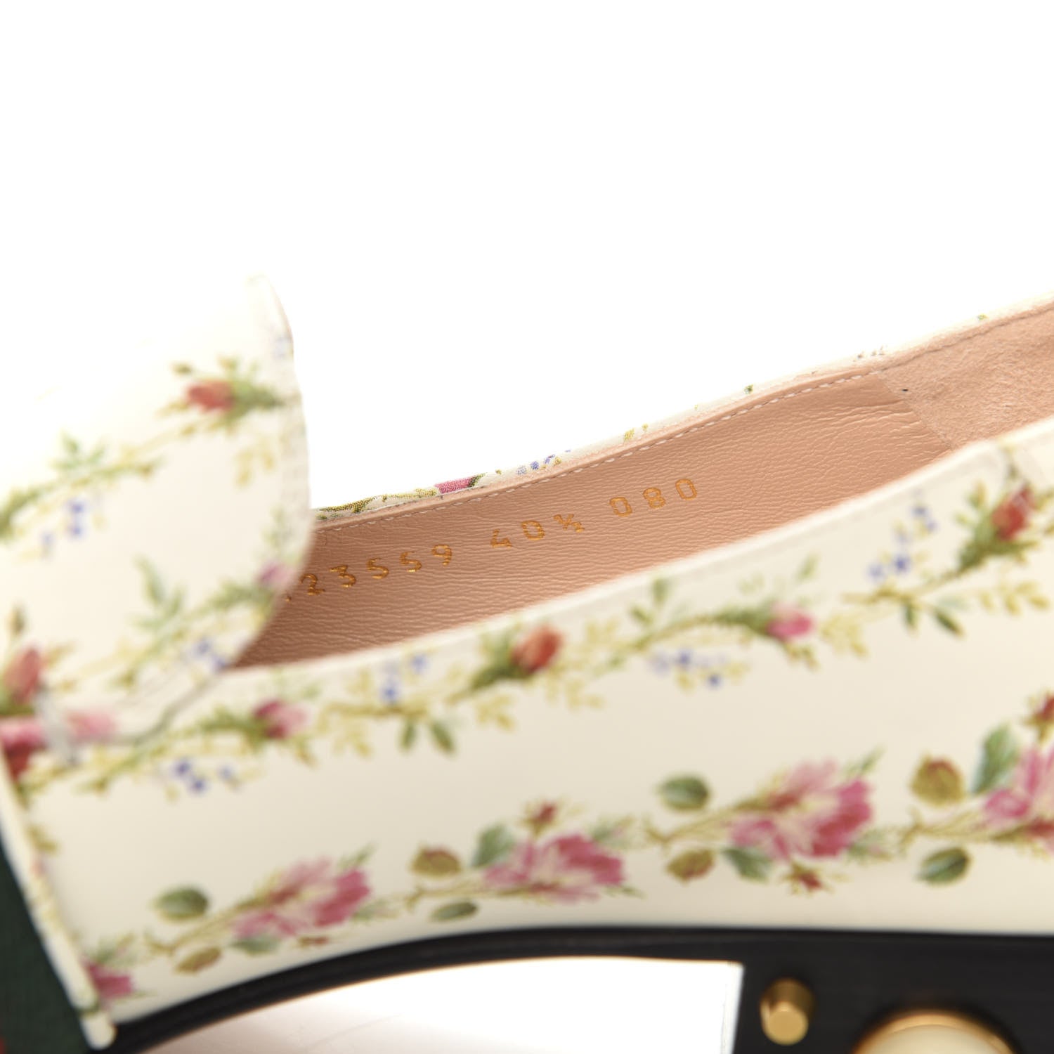 Gucci Calfskin Web Pearl Embellished Peyton Loafer 40.5 White 9 of 10
