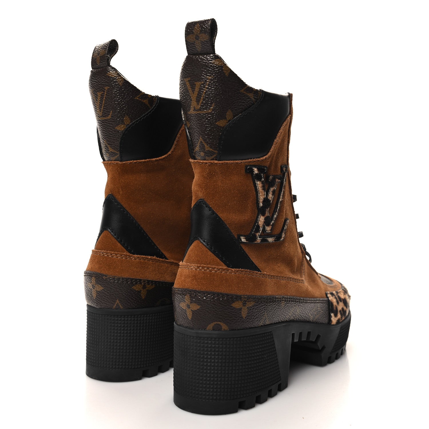 Louis Vuitton Suede Calfskin Monogram Laureate Platform Desert Boots 37.5 Cognac 4 of 8