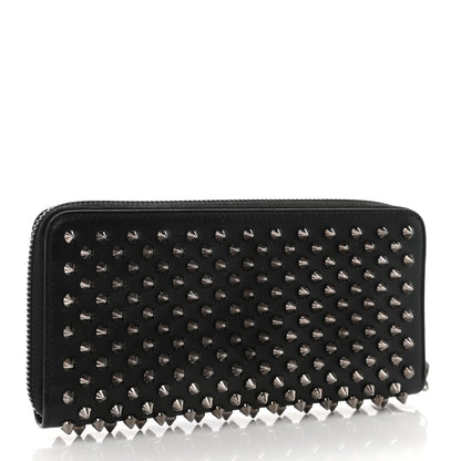 Christian Louboutin Calfskin Panettone Spiked Zip Around Wallet Black 3 of 8