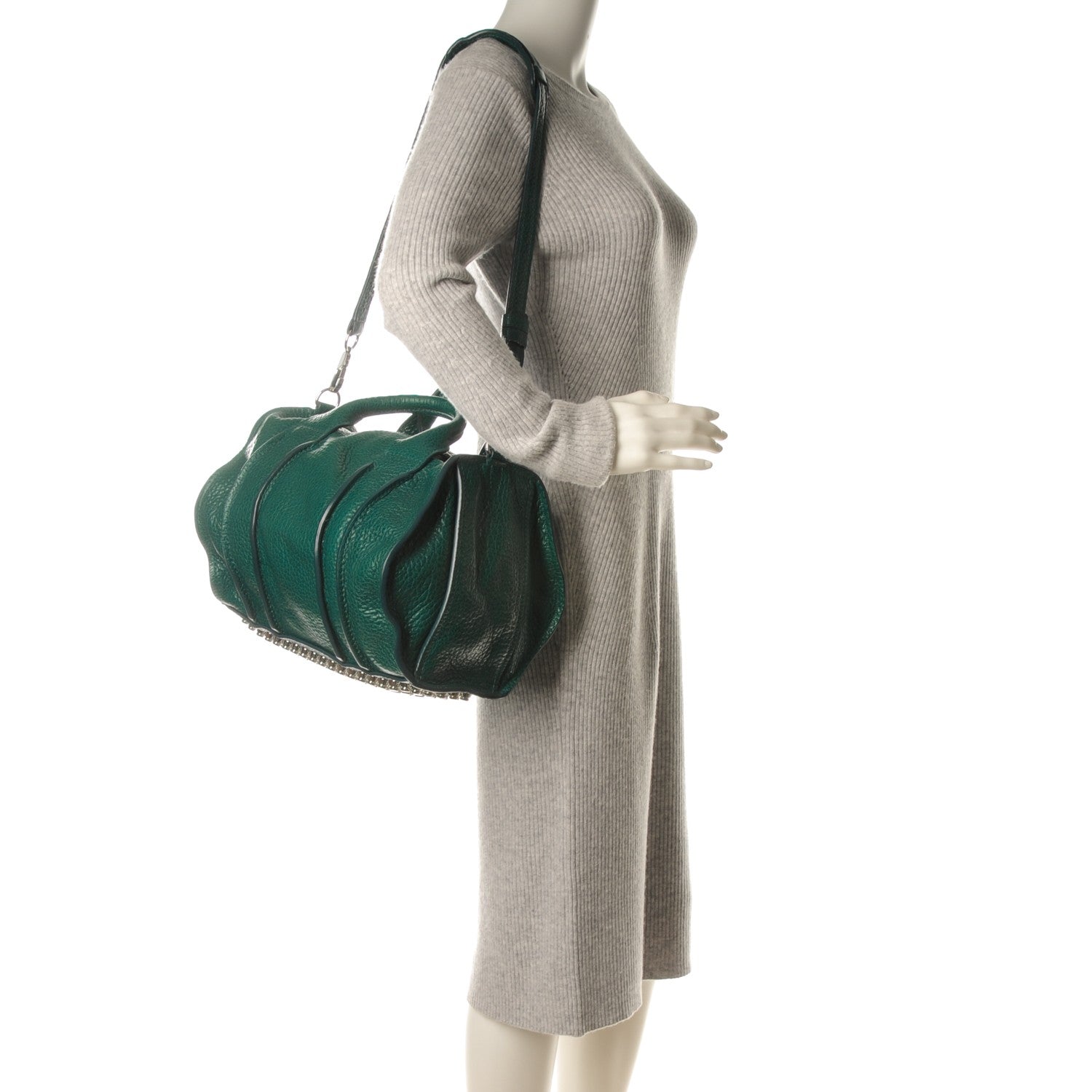 Alexander Wang Pebbled Lambskin Inside Out Rocco Dark Mosaic Rhodium Hardware 2 of 6
